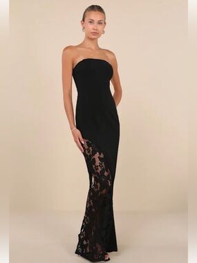 pinnacle of prestige ivory lace midi dress Lulu's Fit & Flare Dress Ivory Women's Pinnacle Of Prestige Lace Strapless